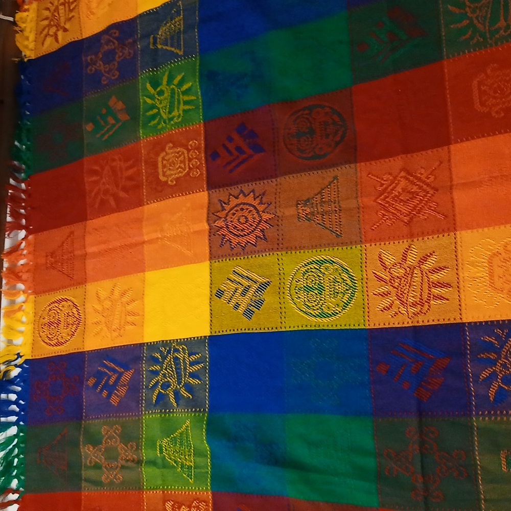 Colorblock Aztec Throw/ Tablecloth - Picture 7 of 12